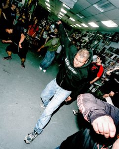 Live hardcore performance at the Mystery Shop, Oxnard, CA, May 7, 2025.